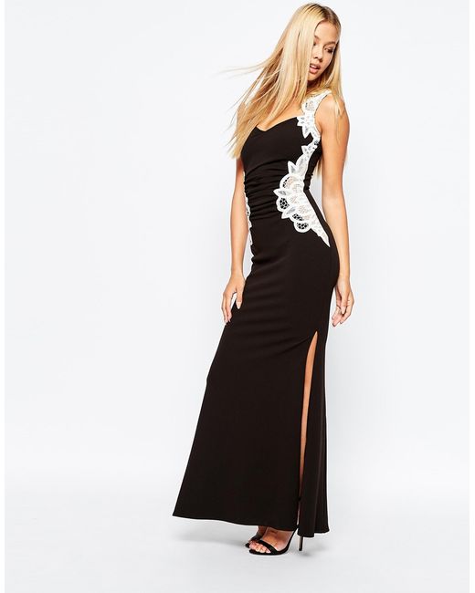 Lipsy Maxi Dress With Lace Side Detail 