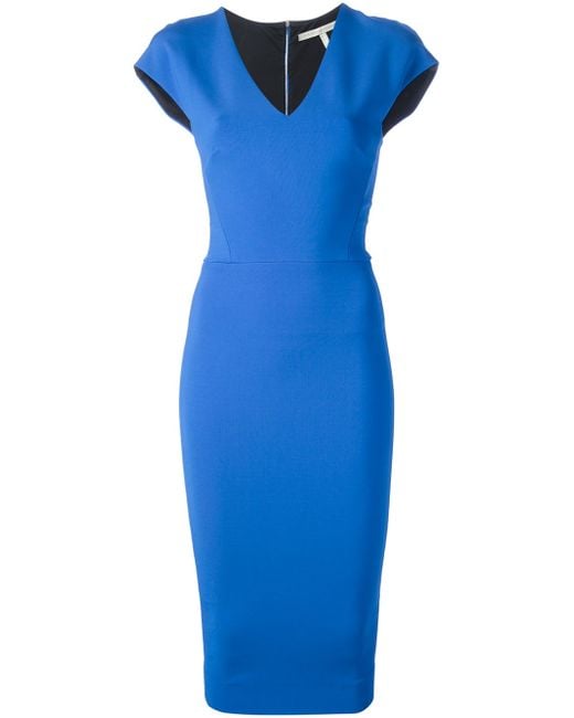 Victoria Beckham Bodycon Dress in Blue | Lyst