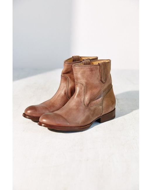 Frye Brown Jamie Stitch Short Ankle Boot