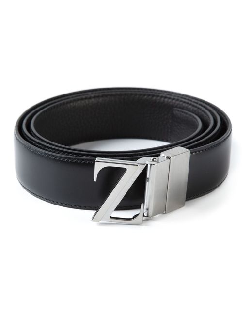 Zegna Logo Buckle Belt in Black for Men | Lyst