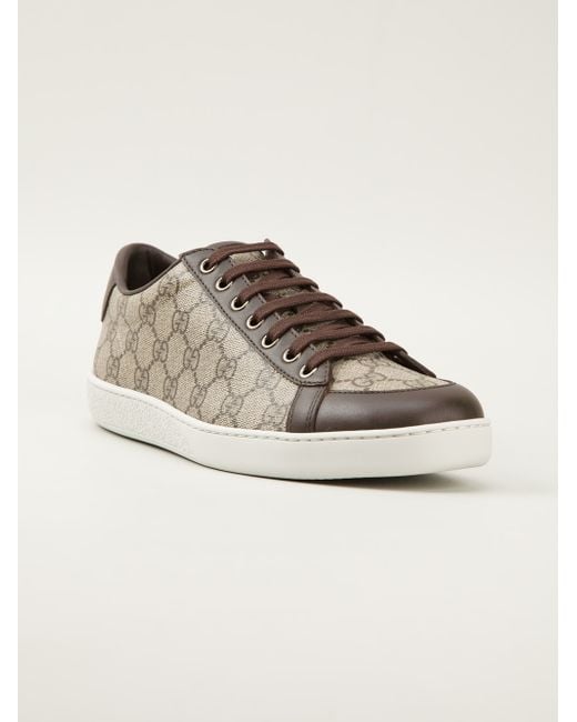 Gucci Monogram Sneakers in Brown | Lyst
