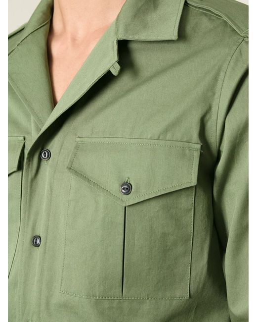 Maison Kitsuné Green Safari Shirt for men