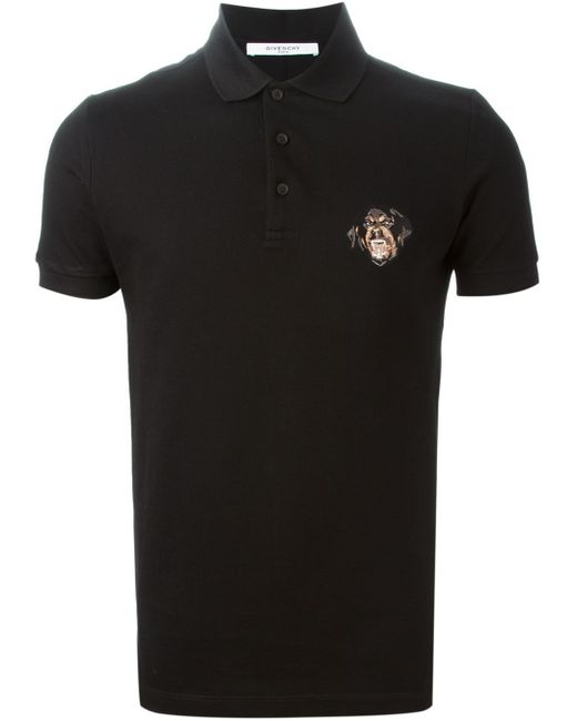 Givenchy Black Rottweiler Polo Shirt for men