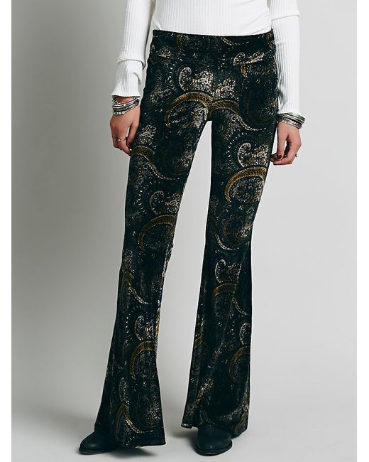 Premium Paisley Velvet Tailored Flare Trousers
