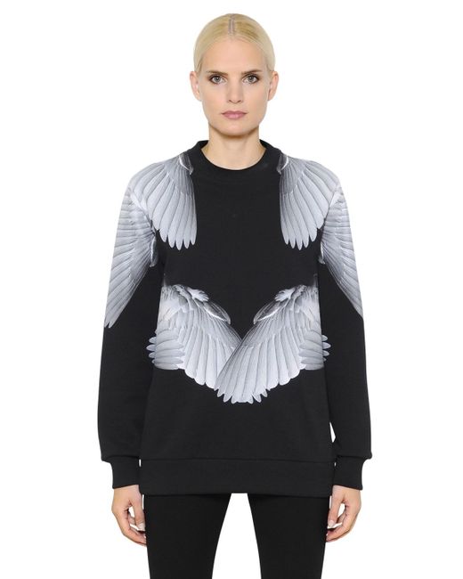 Givenchy Black Wings Printed Cotton Sweatshirt
