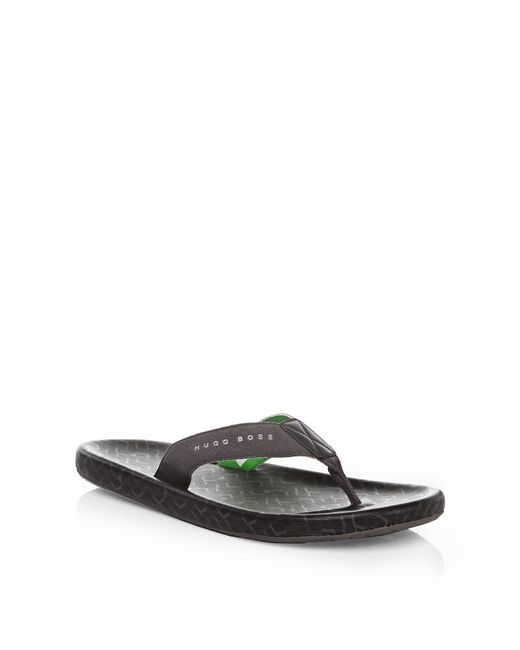 BOSS Green Toe-separator Sandals With Logo Straps: 'shoreline Sunshine' in  Black for Men | Lyst Canada