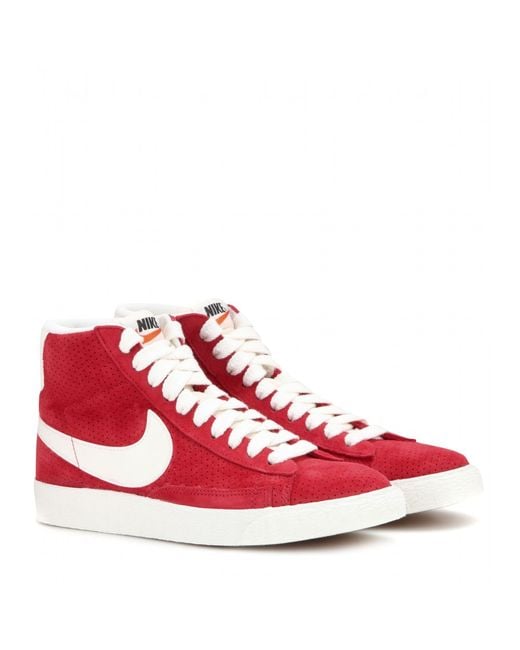 Nike Red Blazer Mid Vintage Suede High-top Sneakers