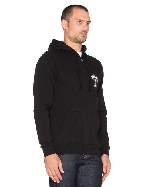 【STUSSY】World Tour Hoodie Black ◆ Stussy World Tour Hoodie Black Men's - US