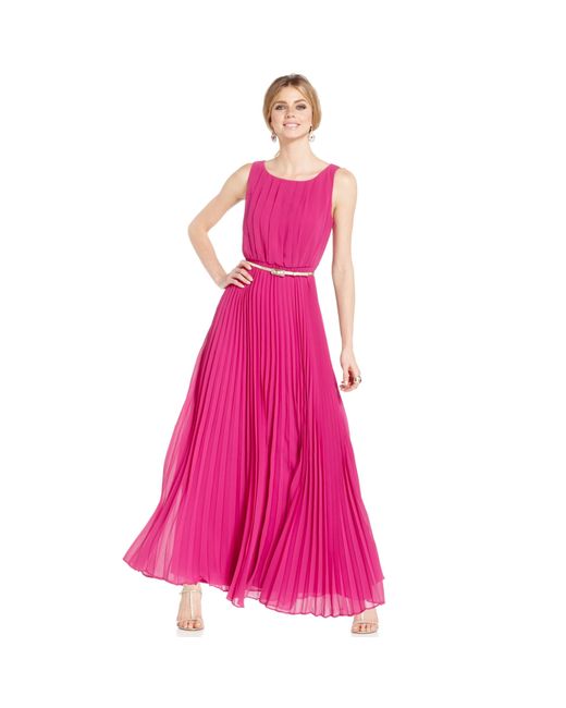 Eliza J Sleeveless Pleated Maxi Dress 