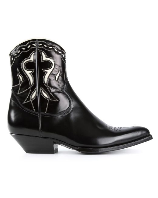 Saint Laurent Black 'Santiag' Western Boots for men