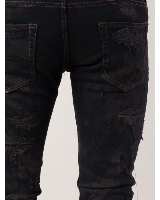 Fagassent Distressed Jeans in Black for 