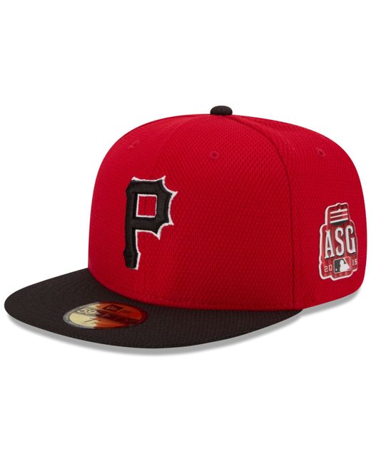 Men's New Era Red Pittsburgh Pirates Logo White 59FIFTY Fitted Hat