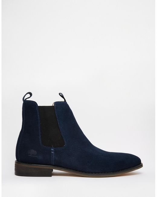 Bellfield Blue Suede Chelsea Boots for men