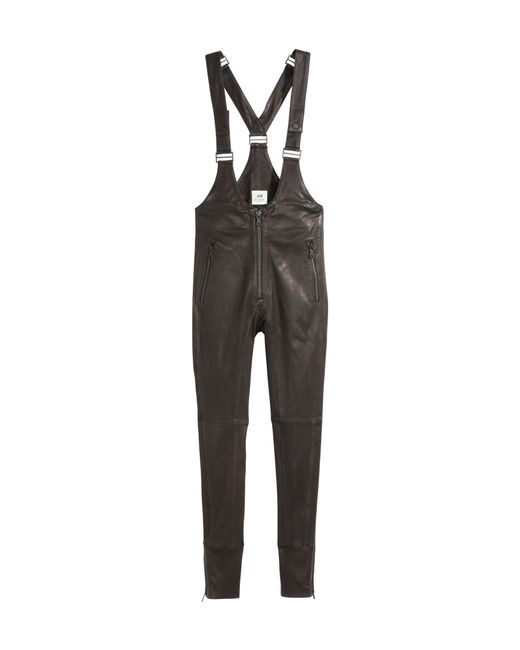 H&M Leather Dungarees in Black | Lyst Australia