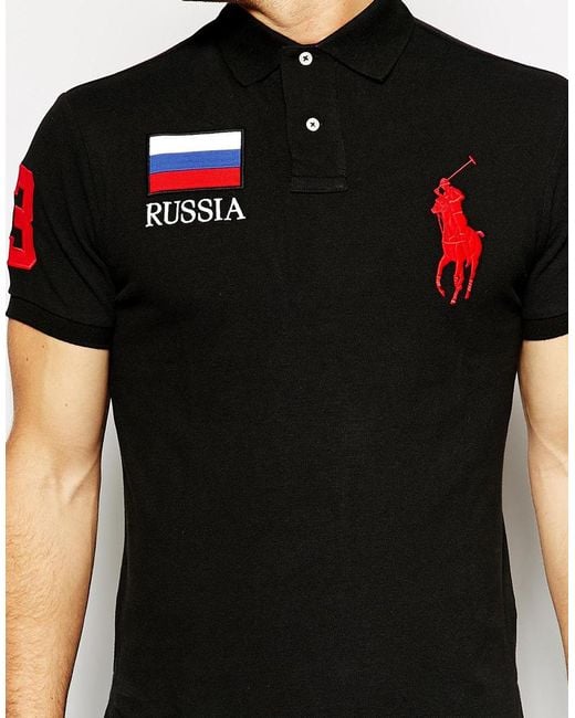 Polo Ralph Lauren Polo with Russia Flag in Black for Men | Lyst