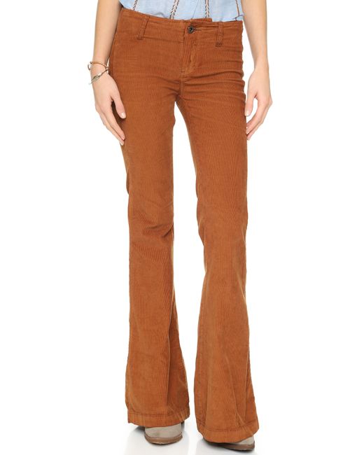Free people Jolene Cord Flare Pants in Gold (Copper Oxide) - Save 50% ...
