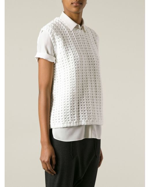 Balenciaga Knit Vest in White | Lyst
