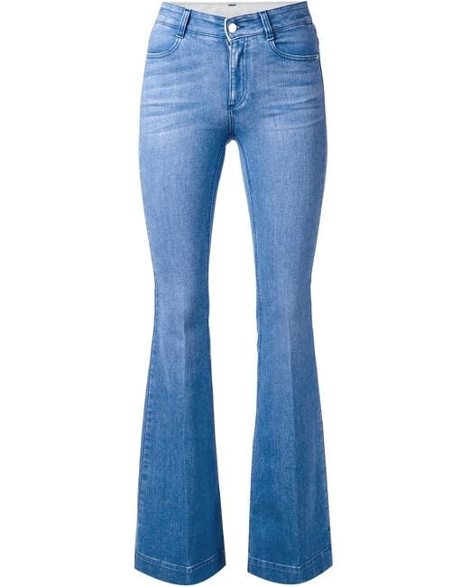 Stella McCartney Denim Flared Jeans in Blue | Lyst