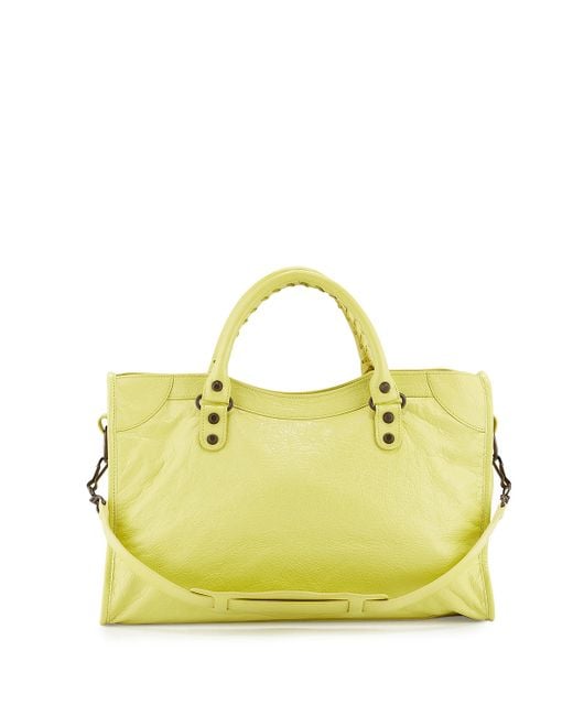 Balenciaga Classic City Bag in Yellow | Lyst