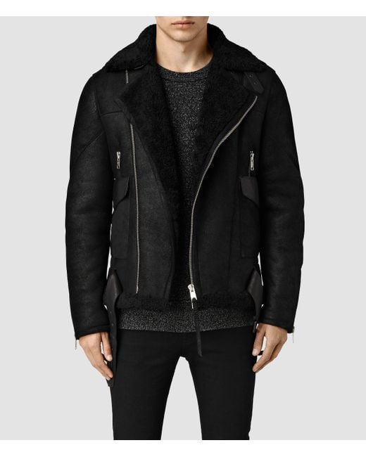 All black hotsell shearling jacket