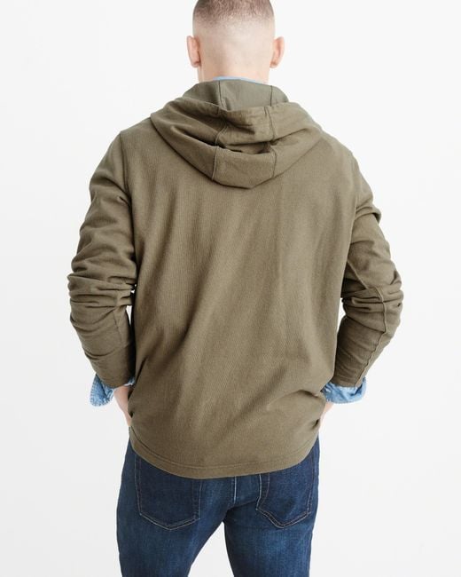 Lyst Abercrombie & fitch Halfzip Hoodie in Green for Men Save 17