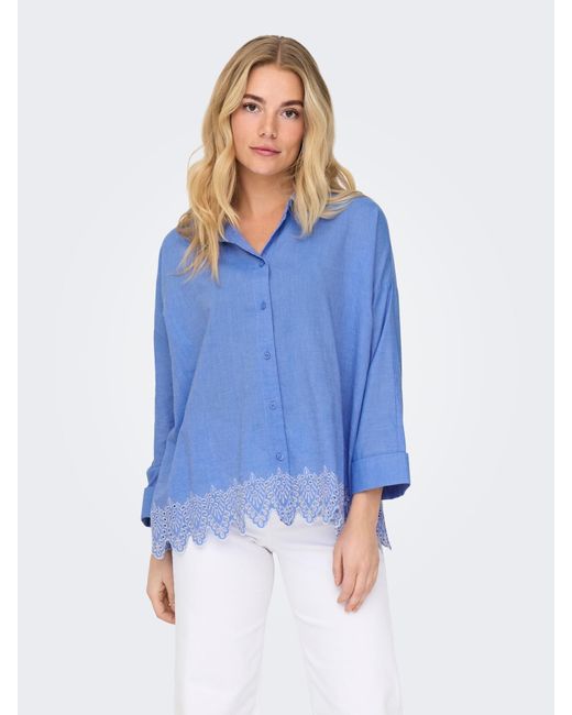 ONLY Blue Bluse 'Onlgraces Tulum'