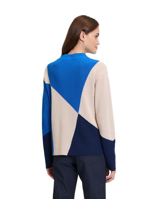 Betty Barclay Blue Feinstrickpullover Mit Intarsie