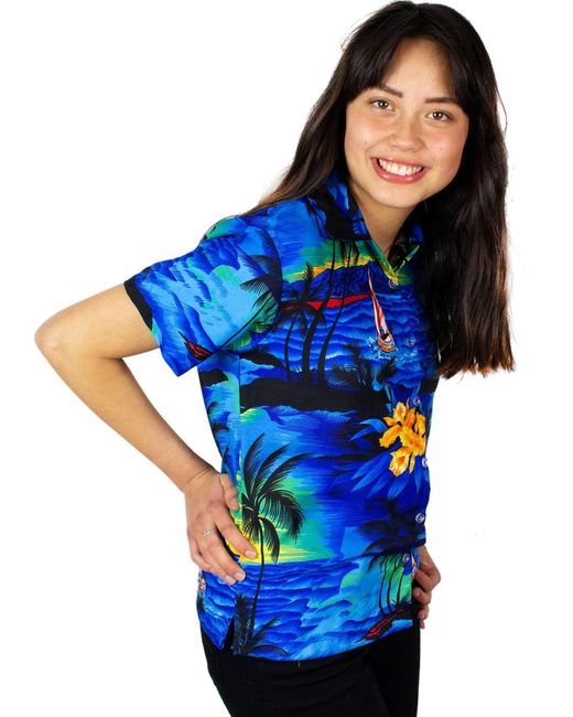 King Kameha Blue Bluse Surf