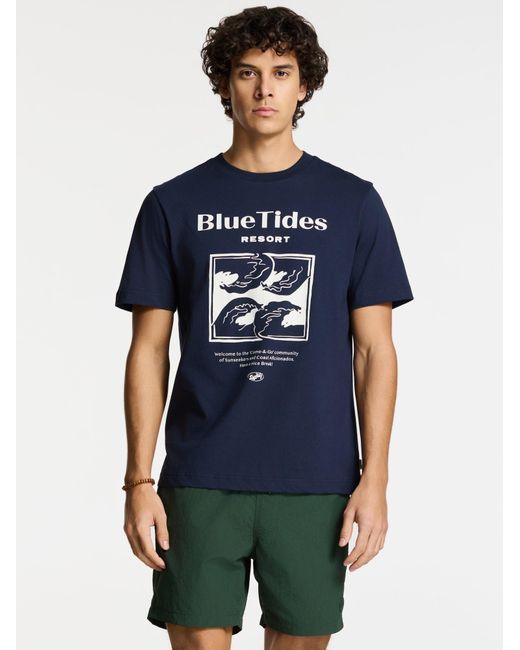 Shiwi T-Shirt Liam Tides in Blue für Herren