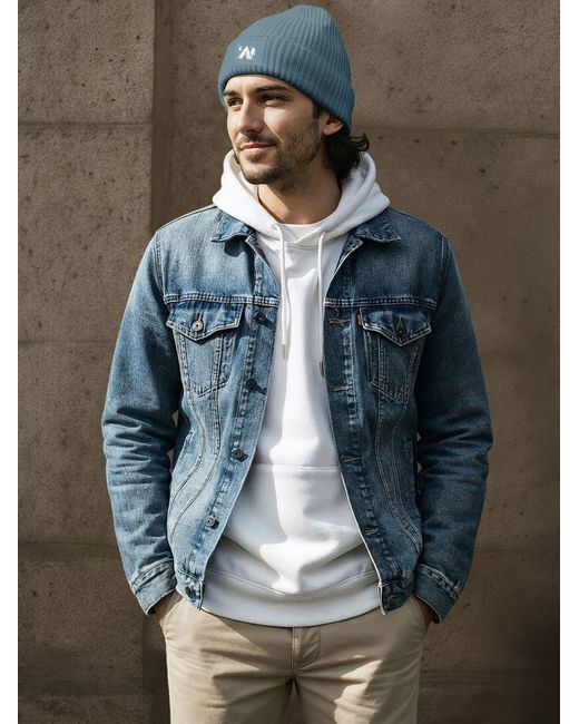Neverless Mütze Camping in Blue für Herren