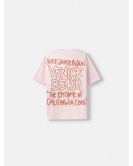 Bershka T-shirt in Pink für Herren