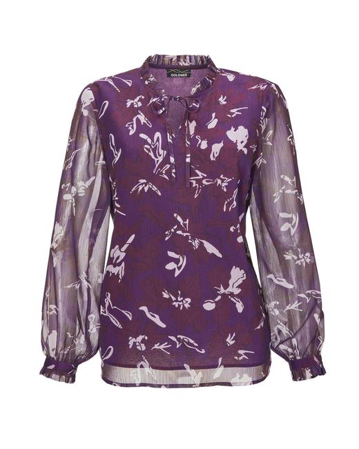Goldner Purple Bluse