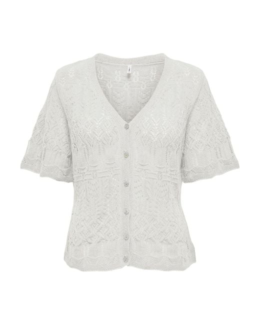 ONLY White Strickjacke 'Onllovely'