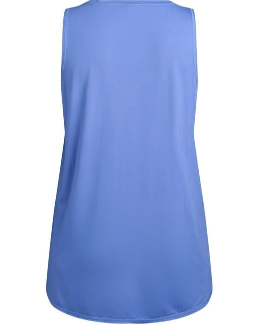 Active By Zizzi Blue Sporttop 'Abasic'