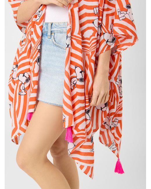 Codello White Poncho Mit Snoopy-Print