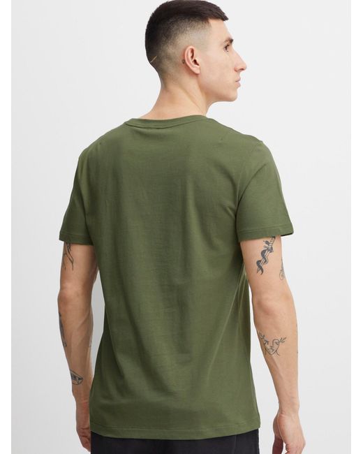 Solid T-Shirt in Green für Herren