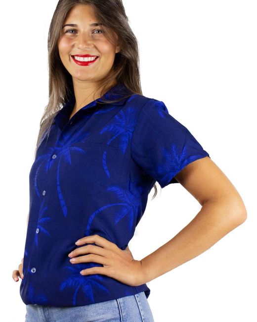 King Kameha Blue Bluse Palmshadow