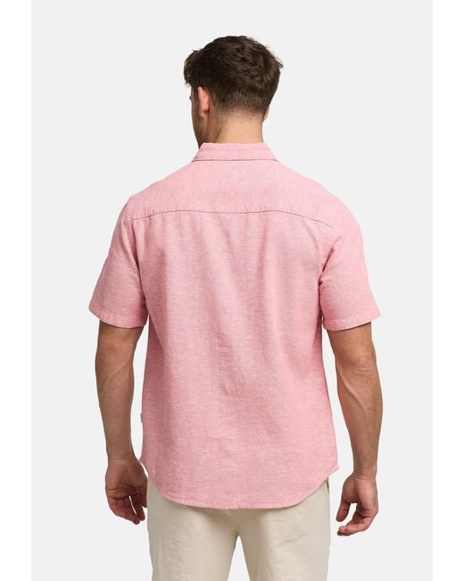 INDICODE Hemd Lino in Pink für Herren