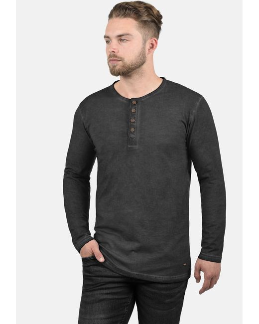 Solid Langarmshirt Timur in Gray für Herren