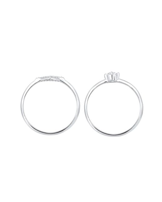 Elli Jewelry White Ring Set