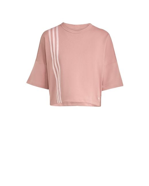 Adidas Originals Pink T-Shirt Off Placed 3-Stripes