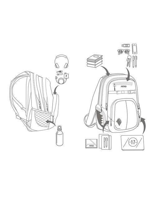 Nitro Rucksack Chase in Black für Herren