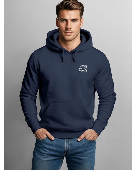 Neverless Sweatshirt Polygon Tiger in Blue für Herren