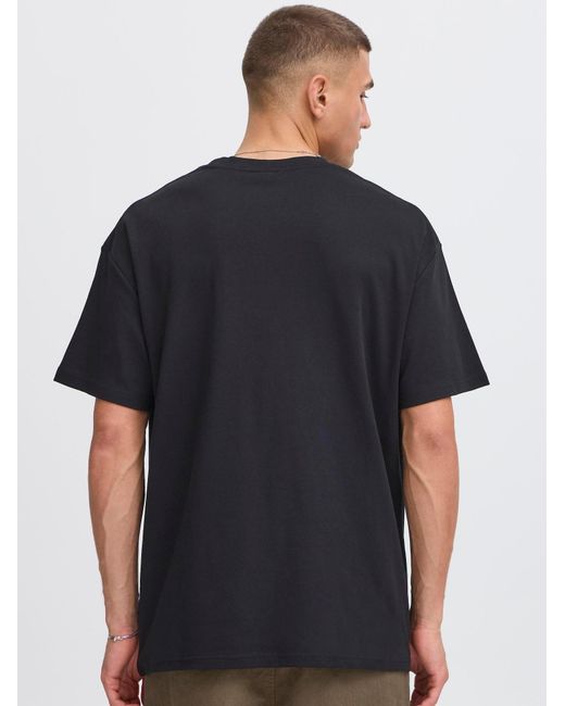 Solid Rundhalsshirt Sdrowdy in Black für Herren