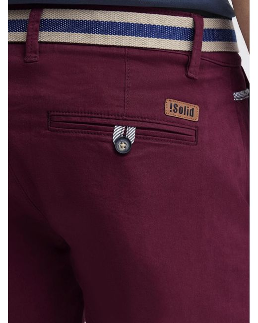 Solid Chinohose Monty in Red für Herren
