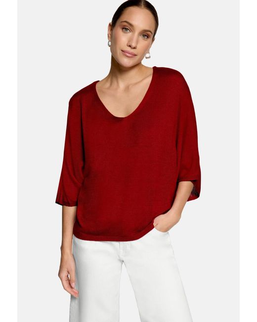 Zero Red Feinstrickpullover Kurzarm