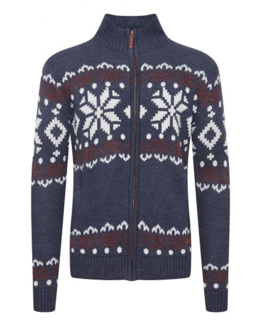 Solid Strickcardigan 'noran' in Blue für Herren