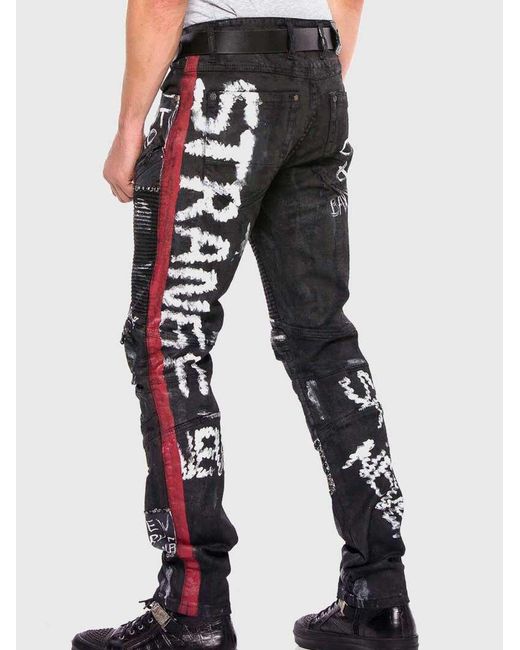 Cipo & Baxx Jeans Mit Dicken Ziernähten Und Vielseitigen Prints in Blue für Herren