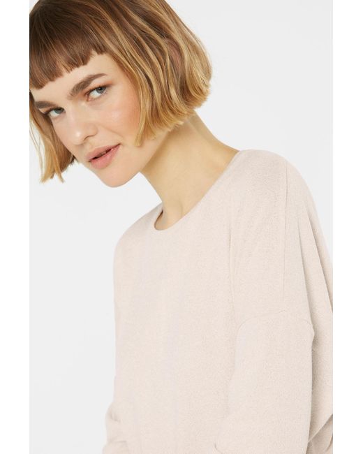 SENSES.THE LABEL White Kurzarm-Sweatshirt So:Fi Aus Struktur-Jersey