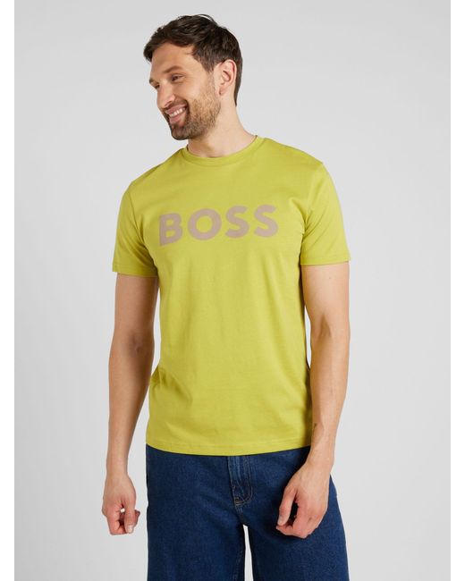 Boss T-shirt 'thinking 1' in Yellow für Herren